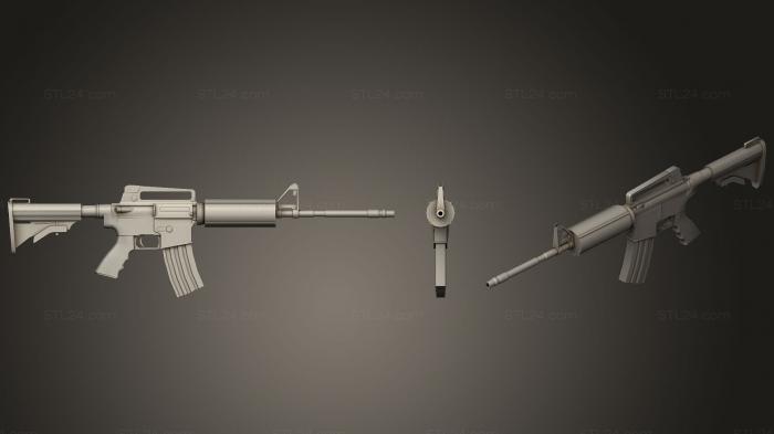 Оружие (Карабин М4, WPN_0136) 3D модель для ЧПУ станка